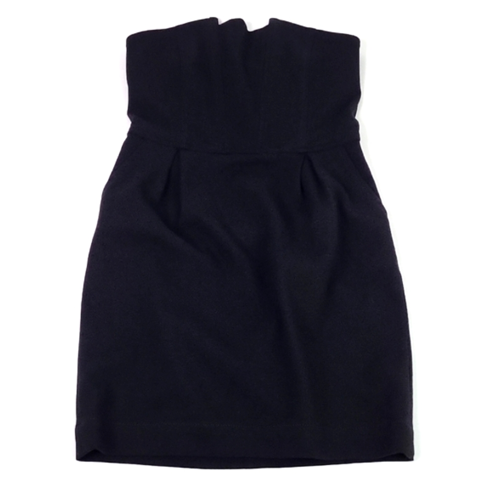 7 For All Mankind Short Black Strapless Midi Mini Corset Party Dress Size SMALL